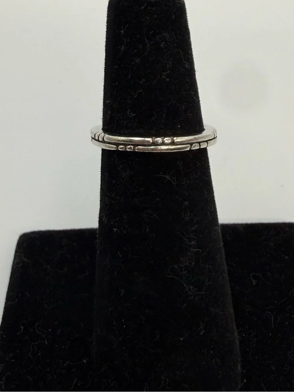 925 Sterling Silver Textured Stacking Band Ring Size 4.5 TMA Thailand
